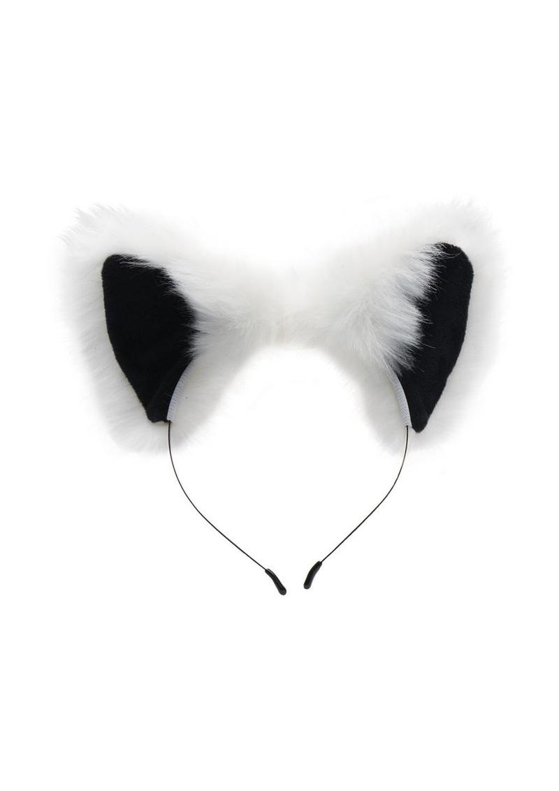 Tailz White Fox Tail Silicone Plug with Ears Set