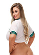 Teacher's Pet Schoolgirl Top - Blue/Turquoise - Queen