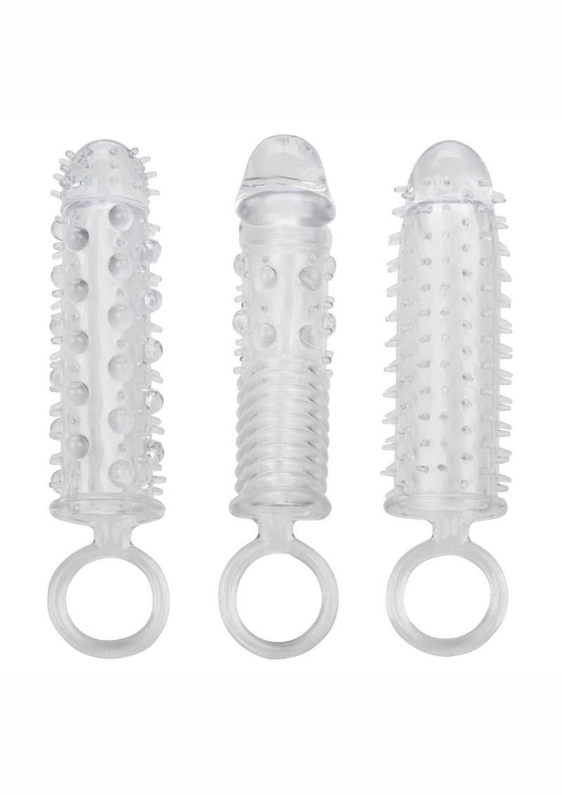 Clear Textured Extension Set, all three sleeves front view