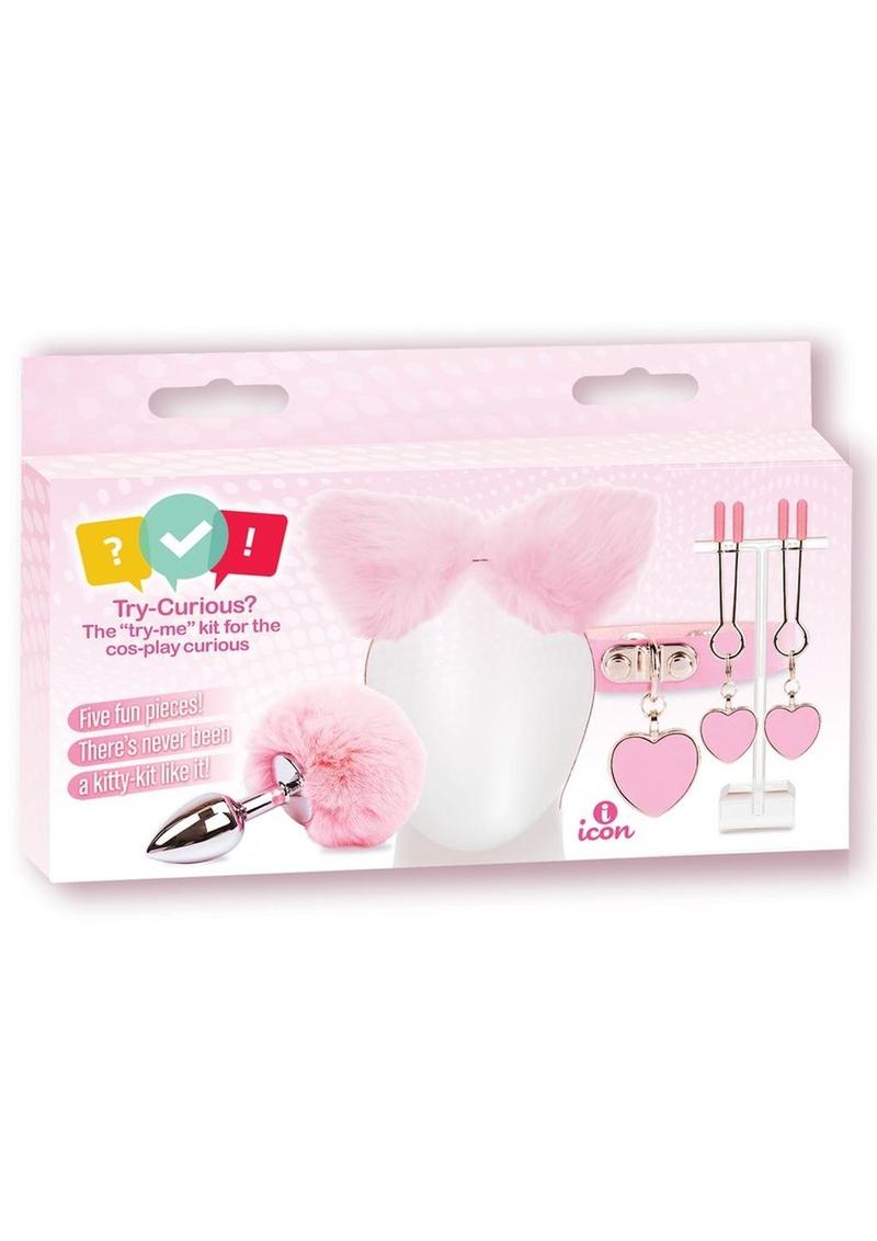 Try-Curious Kitty Kit pink retail box showing all five pieces