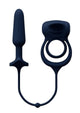 Vedo Humper Rechargeable Silicone Dual C-Ring with Anal Plug - Black - 5in