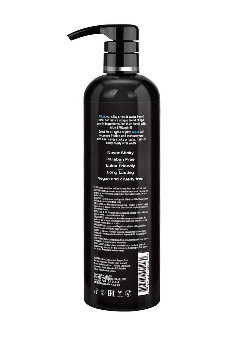 Wicked Aqua fragrance free water-based lubricant, 16oz pump bottle